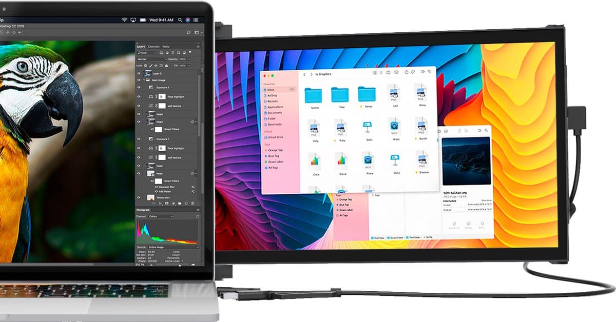 Mobile Pixels Duex Plus DS - Portable Monitor - 13.3 inch Monitor - FHD - 60hz - Draagbaar Beeldscherm - Draagbare Monitor - Extra Laptopscherm