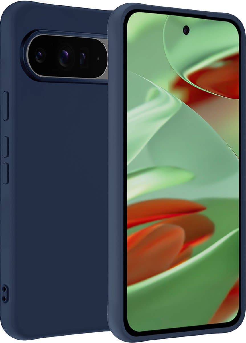 Hoesje Geschikt voor Google Pixel 9 Pro XL - Sterk & Shockproof - Hoes Cover - Siliconen Case - Donkerblauw