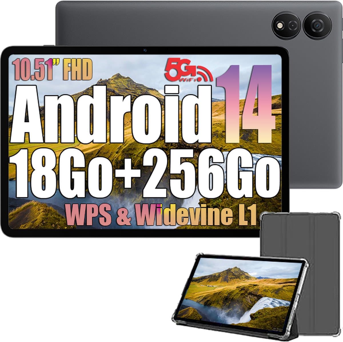 Oscal Blackview Pad 80 WiFi Tablet 10.51" FHD - 1200x1920 - Android 14 - 2.4G+5G WiFi 5 - RAM 18 GB - ROM 256 GB - 8200mAh - Grijs