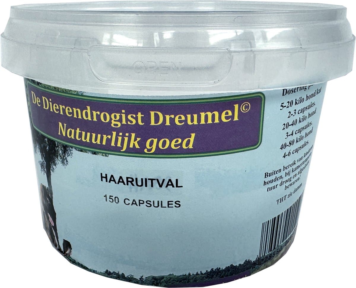 Haaruitval Capsules Dierendrogist - Ondersteuning bij Dof en Broos Haar - 150st Honden en Katten