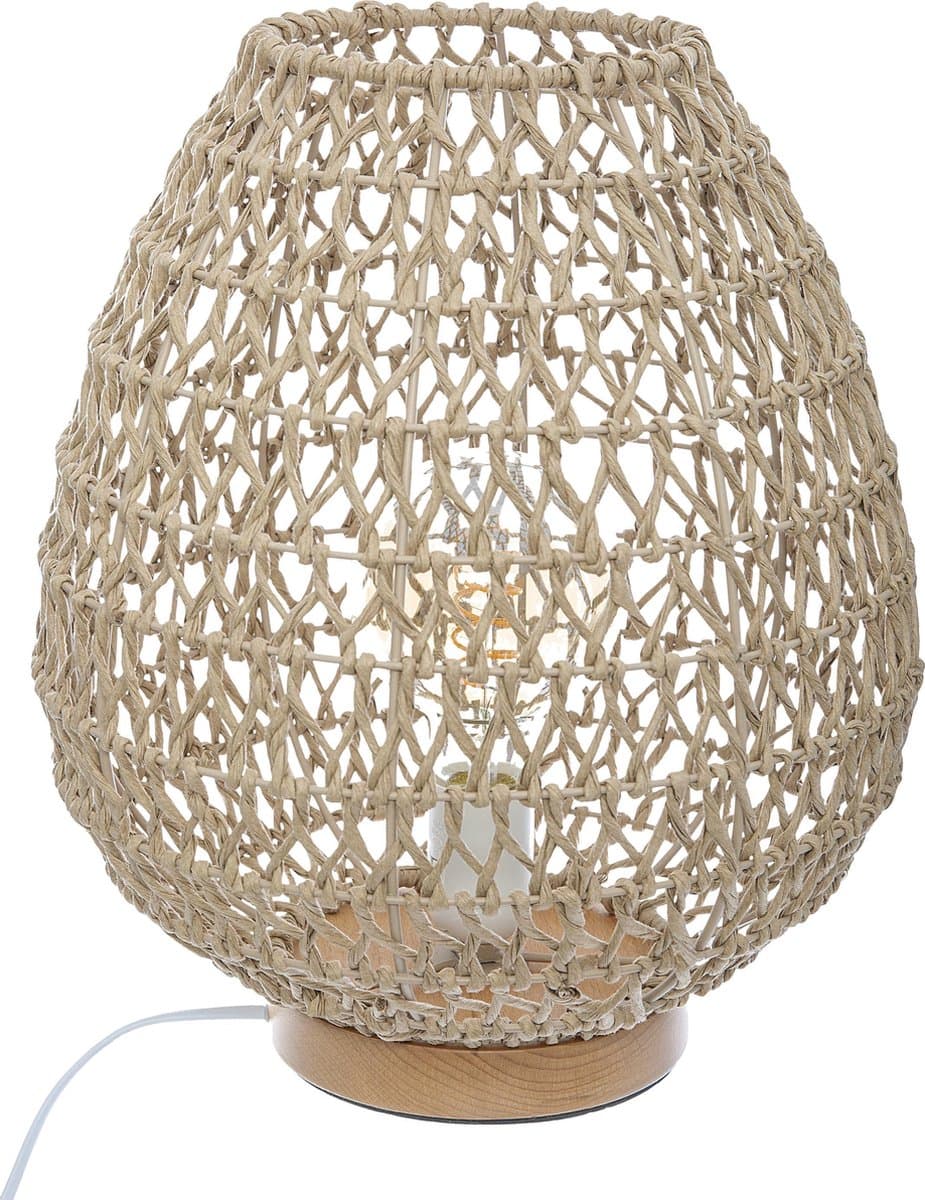 Atmosphera Tafellamp - Natuurlijk hout, 35,5 cm