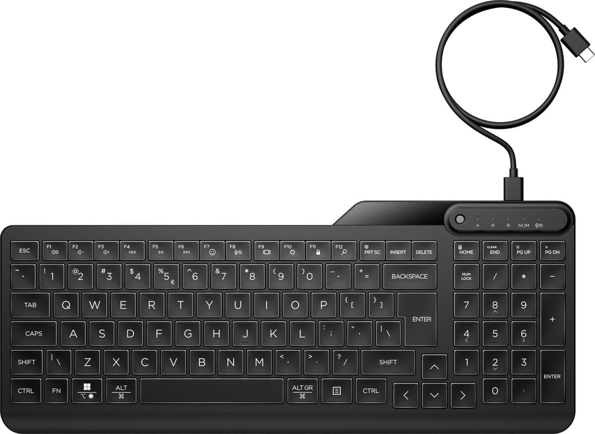 HP 400 Backlit Toetsenbord met Kabel Qwerty