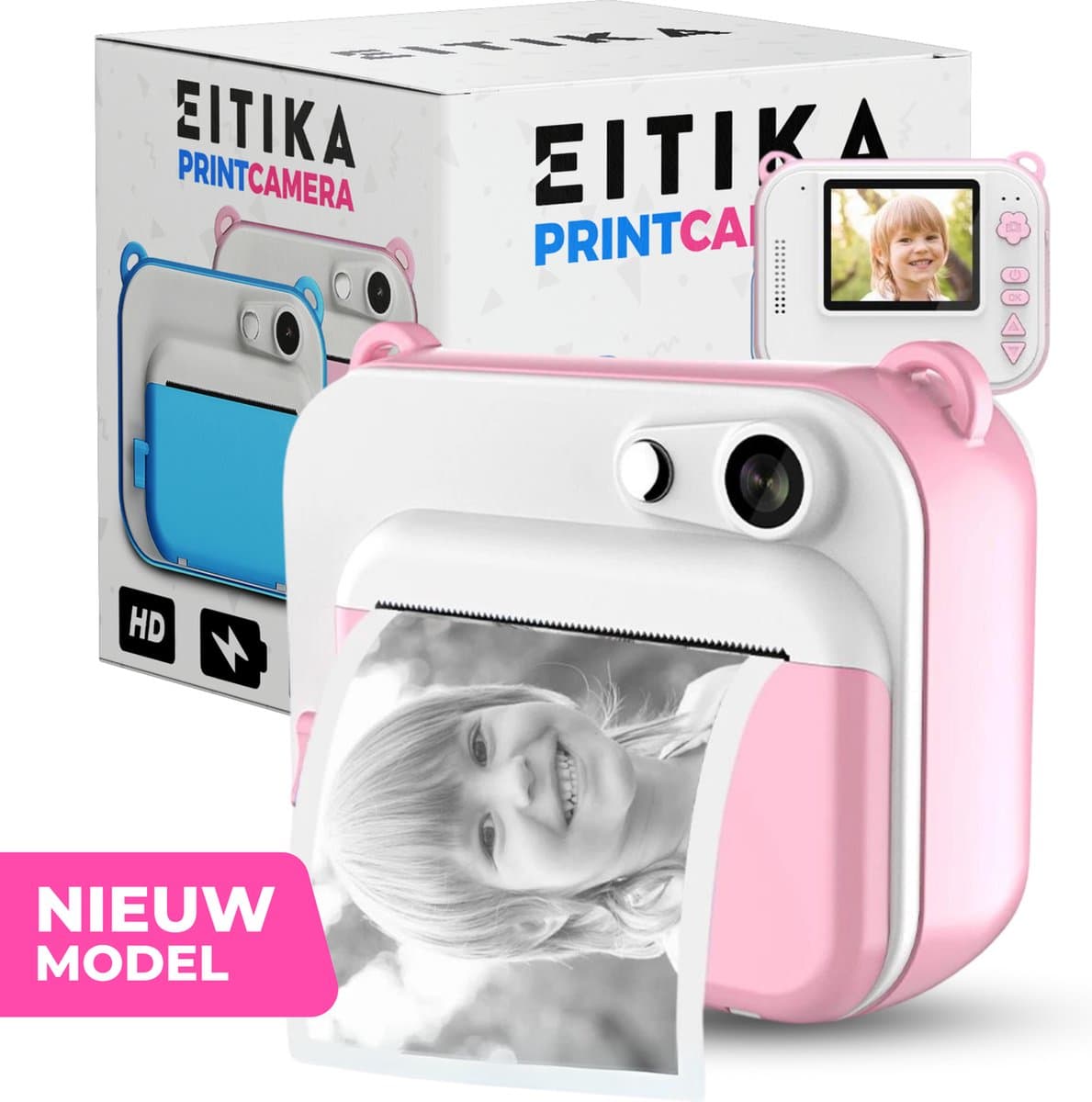 EITIKA Camera - Printer - Digitale Foto Camera - Camera Met Printer - Nederlandse Handleiding & Ebook - Oplaadbaar