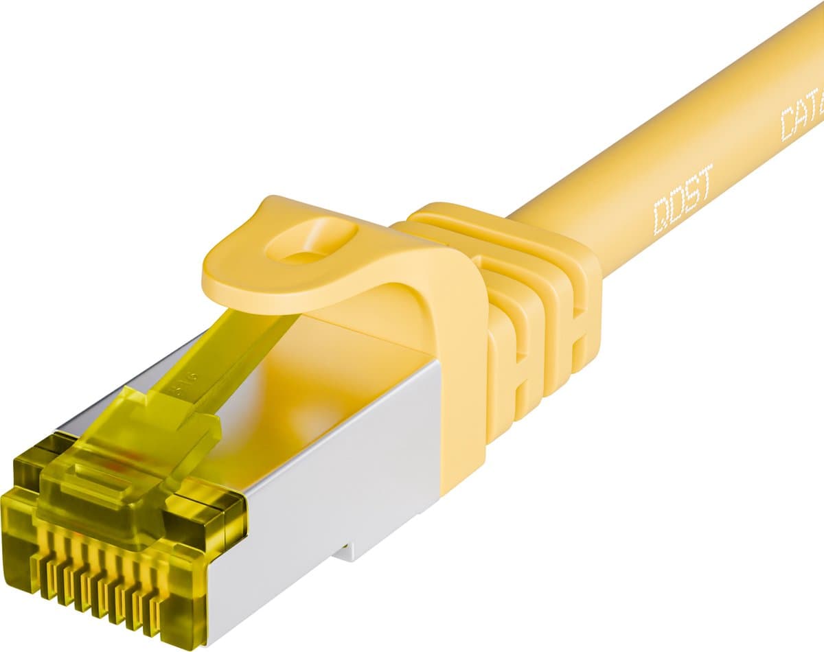 Qost - CAT7 10G internetkabel - SFTP PIMF - 10 Gbps / 500 MHz - 100% koper - RJ45 Connectoren - Patchkabel / Netwerkkabel - 3 meter - Geel