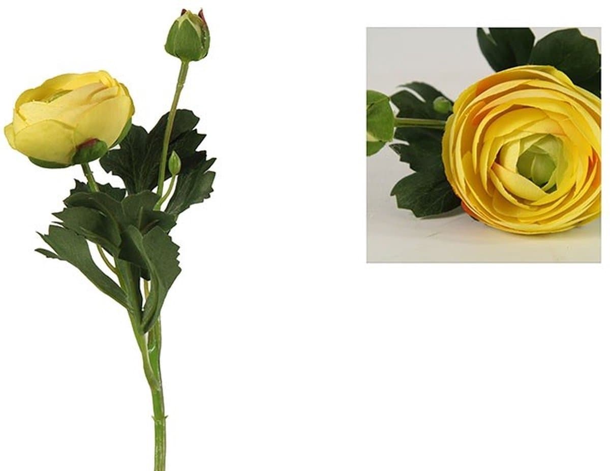 Kunstbloemen - Ranonkel Isolde geel-L8B8H34CM - 4 stuks