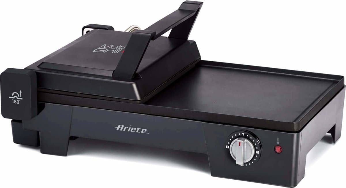 Ariete 1916/10 MultiGrill 3-in-1 tafelgrill met gladde en geribbelde plaat - contactgrill - barbecue - 2400 Watt