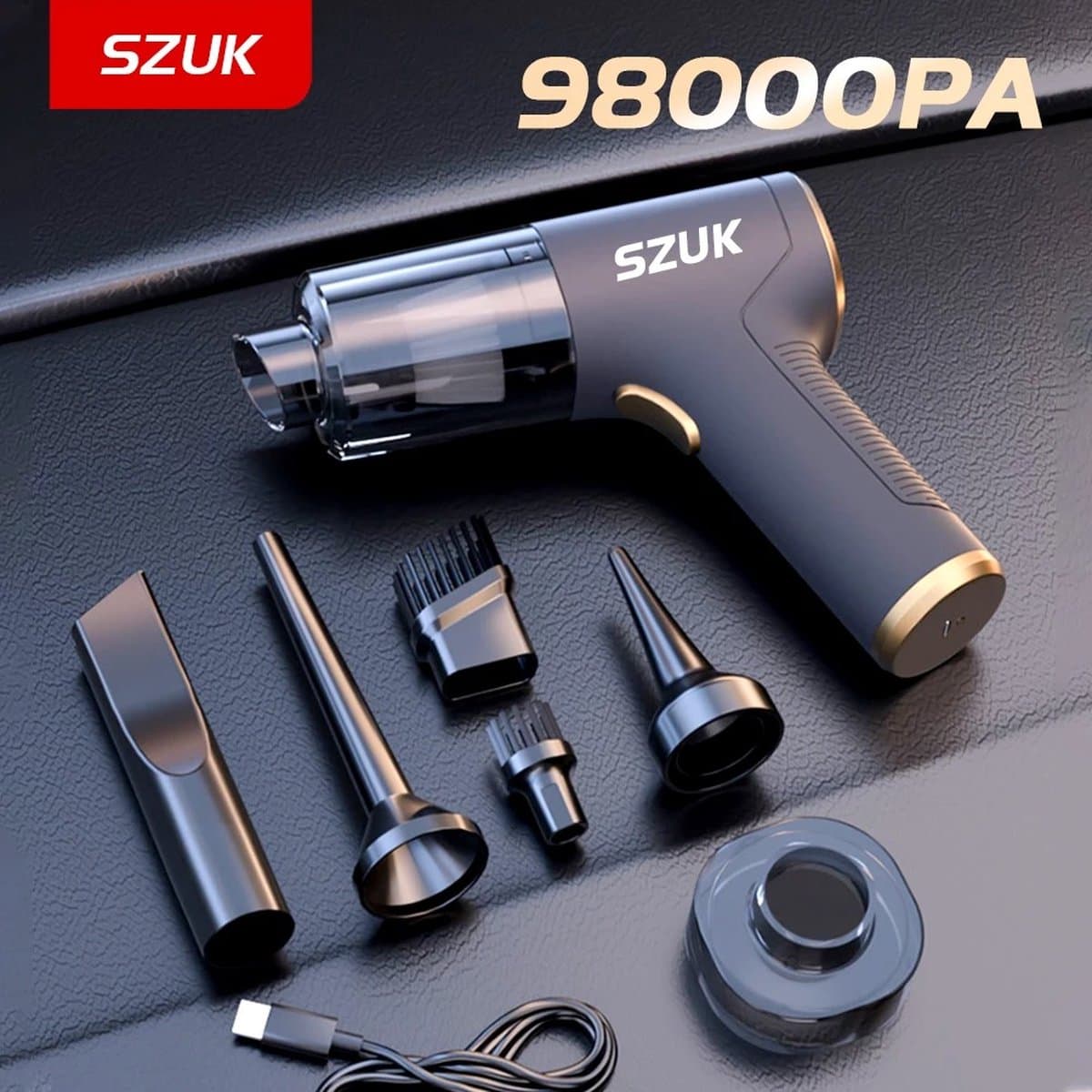 JK24 - Auto Stofzuiger - Autostofzuiger - Auto Stofzuiger Draadloos - Handstofzuiger auto - Autostofzuiger draadloos - 9800Pa