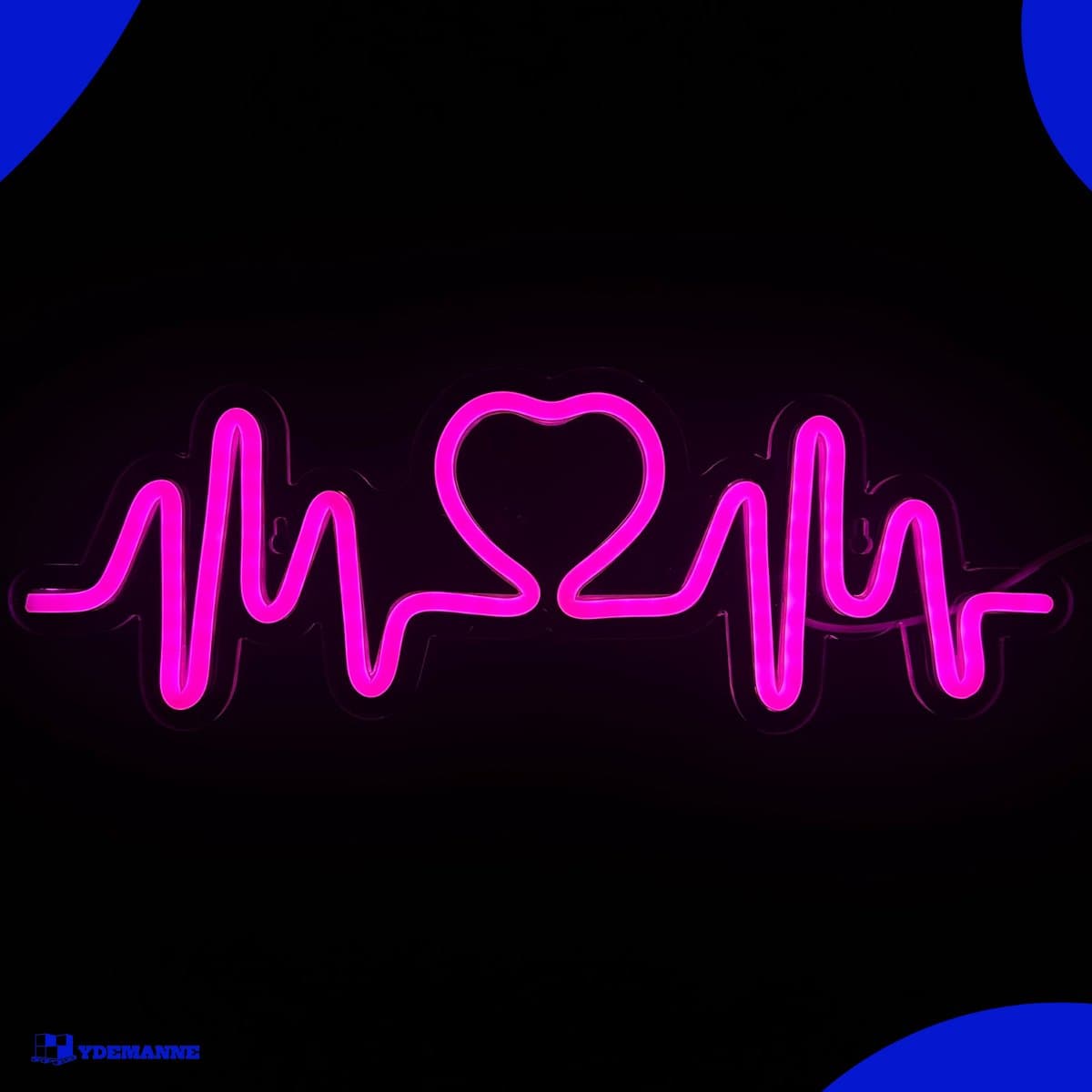 Neon Lamp - Hartslag Roze - Incl. Ophanghaakjes - Neon Sign - Neon Verlichting - Neon Led Lamp - Wandlamp