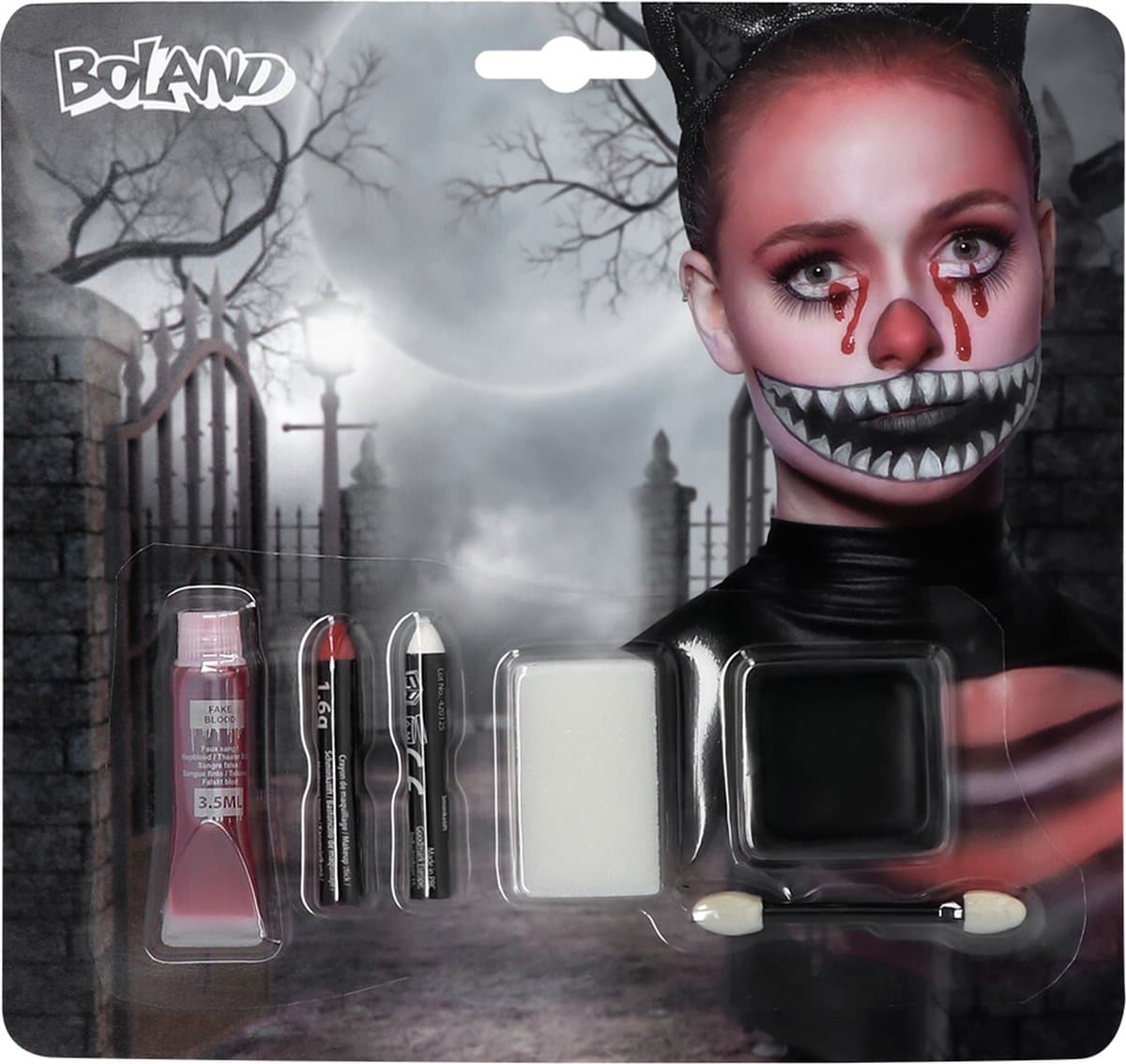 Boland - Set schmink Crazy cat - - Schminkset - Themafeest, Halloween - Halloween en Horror- Fantasy