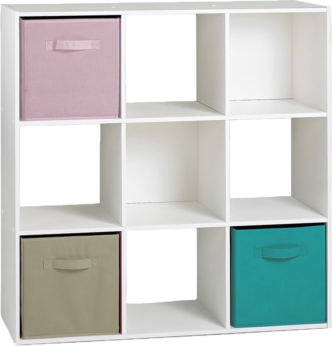 CALICOSY - Opbergrek met 9 vakken in drie kleuren 29x30x29cm