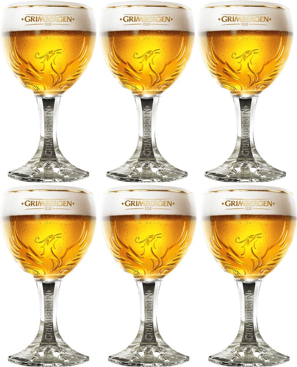 Grimbergen Bokaal Bierglas – 25 cl (Set van 6 stuks)