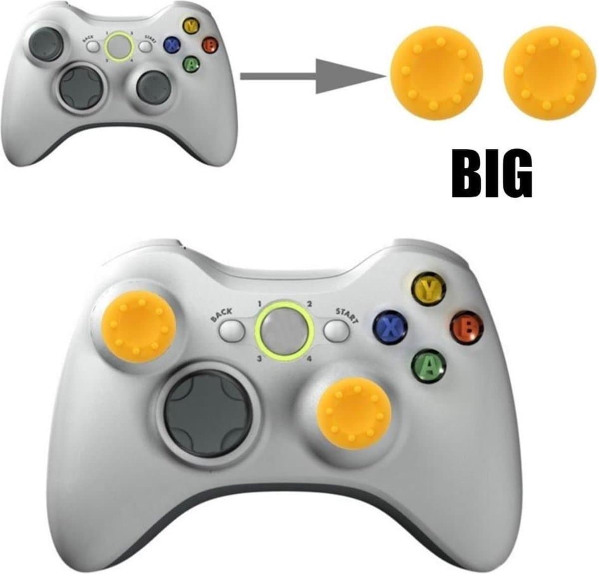 Thumb grips - Controller Thumbgrips - Joystick Cap - Thumbsticks - Thumb Grip Cap geschikt voor PS5, PS4, Switch Pro, Steamdeck en Xbox X/S - 2 stuks Groot 8 dots extra grip Geel