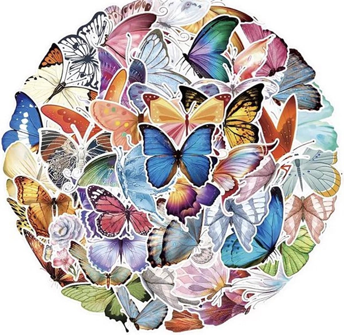Knaak Vlinder Stickers 50 Stuks - Scrapbook Stickers - Laptop Stickers