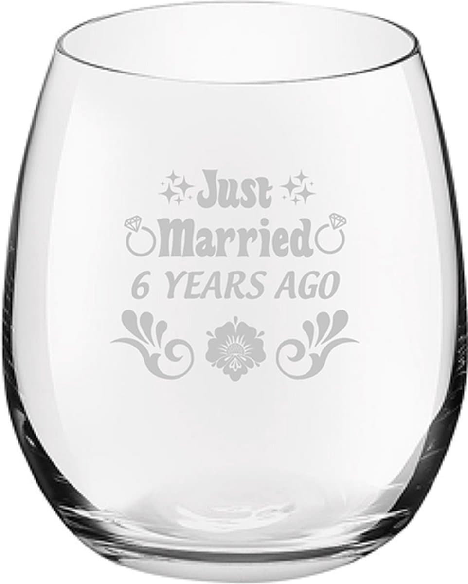 Gegraveerde drinkglas 39cl Just Married 6 years ago