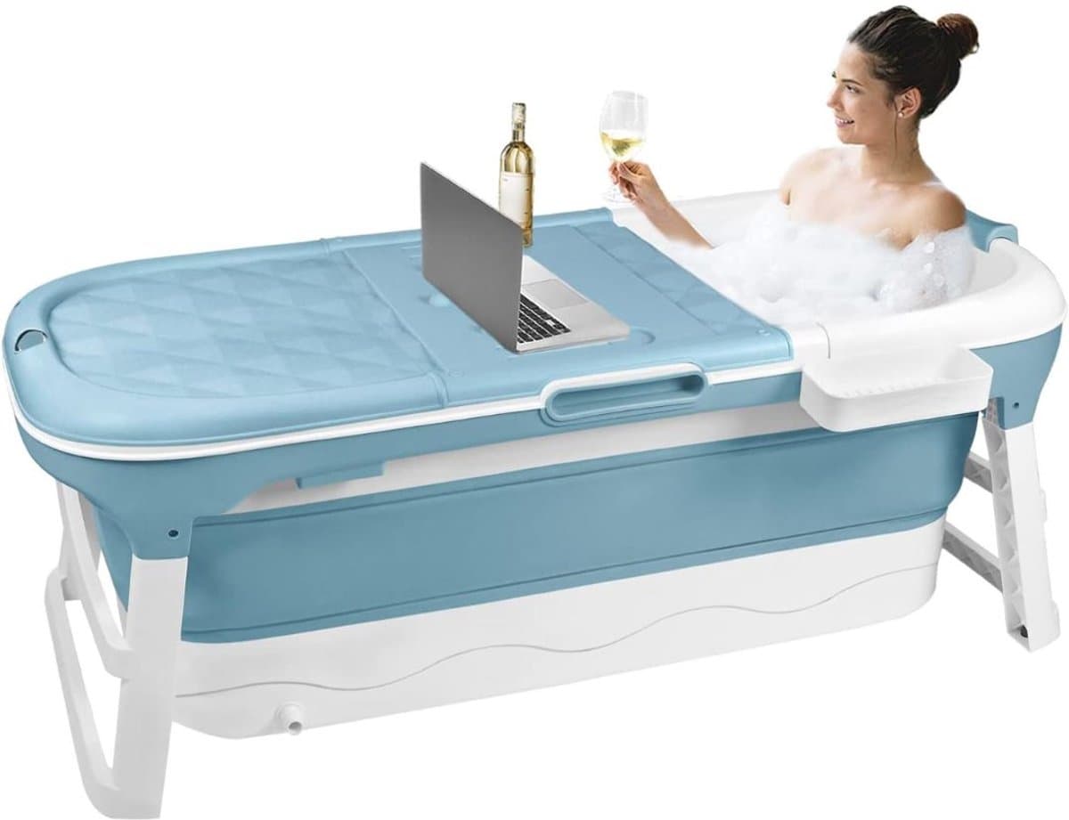 VELTRR® Zitbad voor Volwassenen - Opvouwbaar Bad - Inklapbaar - Blauw