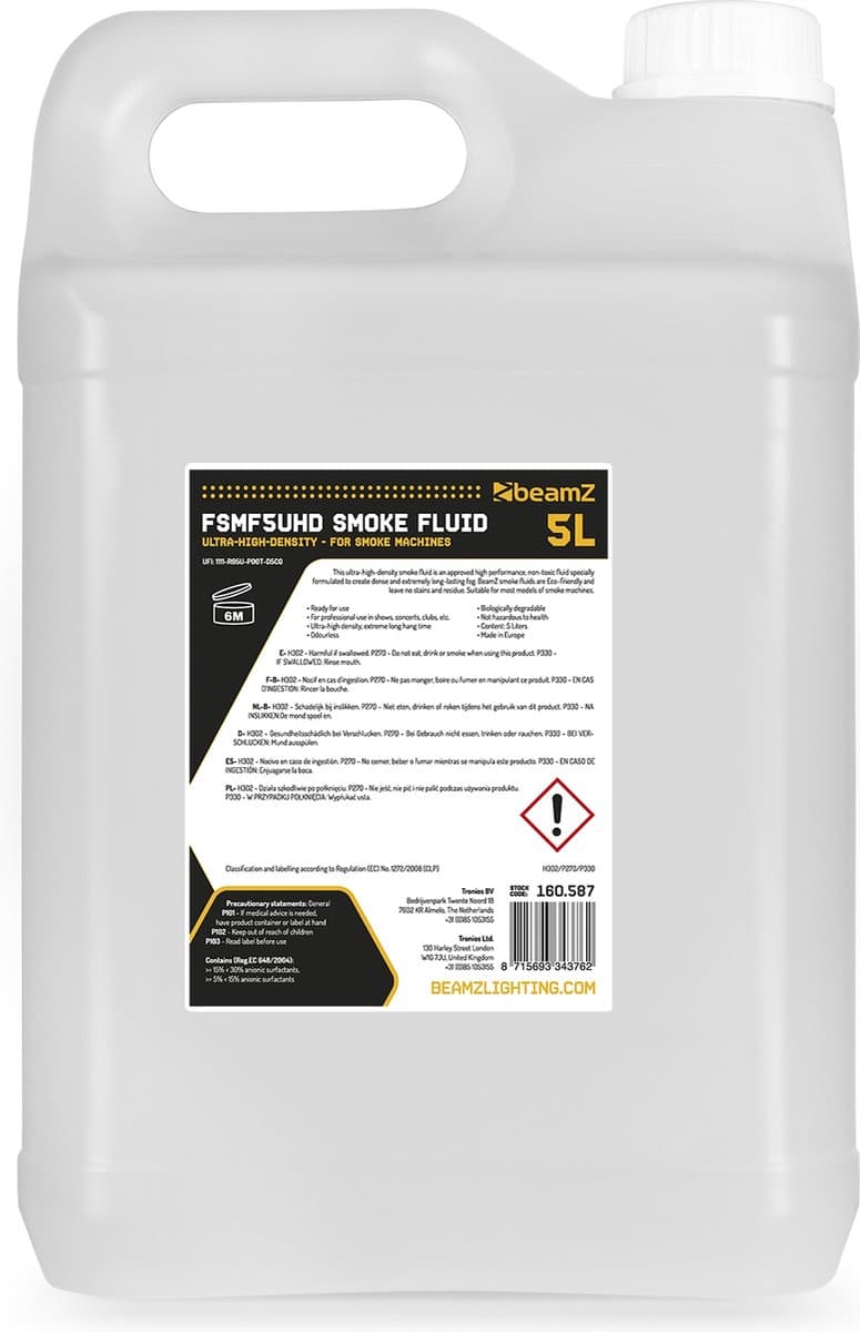 BeamZ FSMF5UHD - rookvloeistof Ultra-High-Density - 5 liter