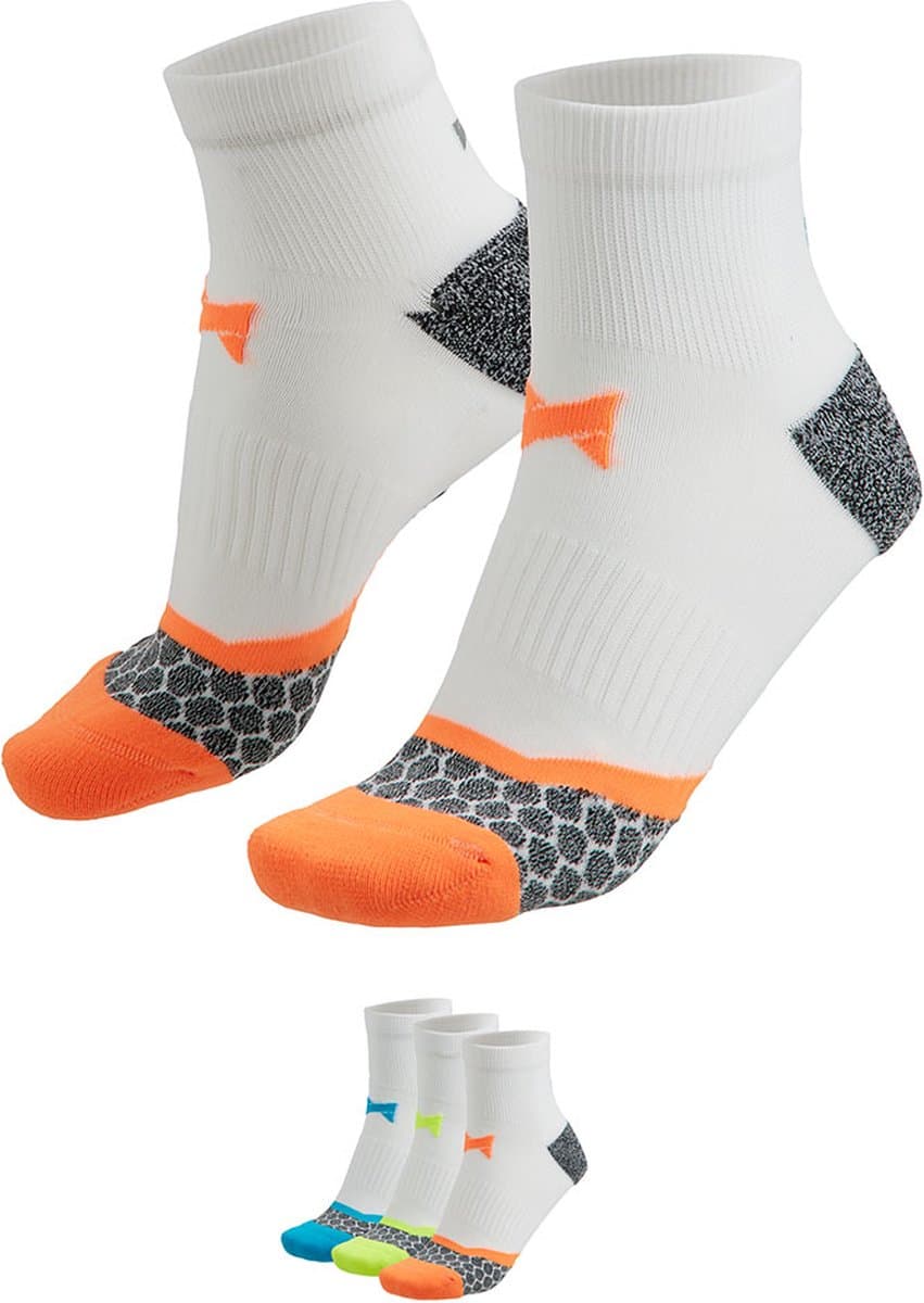Morethansocks - Hardloopsokken - Unisex - 3-Pack - 35 t/m 47 - Hardloopsokken heren - Hardloopsokken dames - Quarter sportsokken