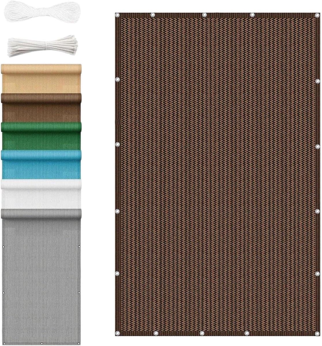 Balkonafdekking Balkonscherm 180 x 310 cm HDPE Anti UV Zonwering Stofbescherming Zonwering Onderhoudsvriendelijk Ondoorzichtig Patio Privacy Screen Voor Balkon Tuin Terras, Bruin