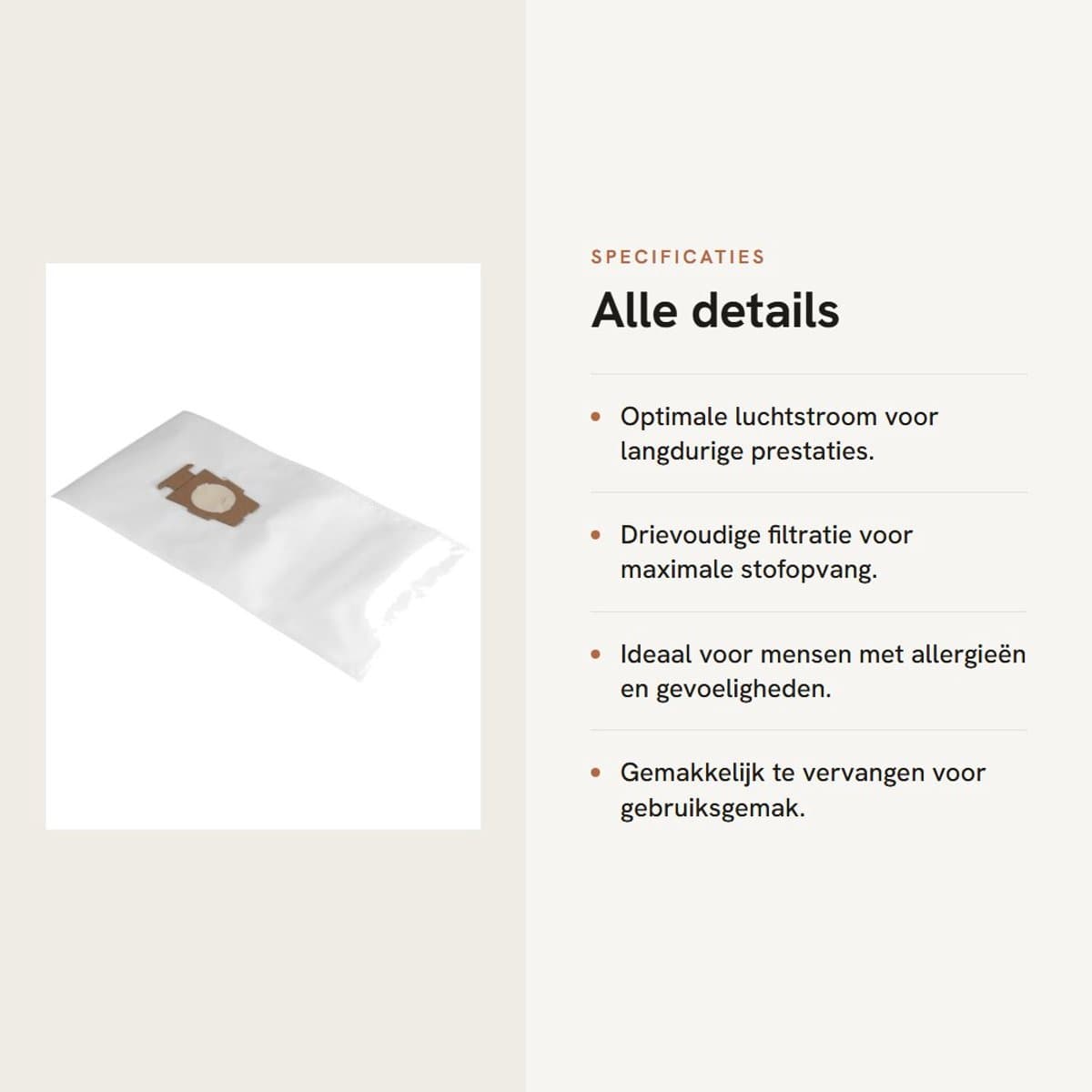 Dailygoods- Stofzuigerzakken 6 stuks - Geschikt voor KIRBY SENTRIA G10/G10E - Synthetisch meerlaagse stof - Drievoudige las - 99,97% stoffiltratie - Vacuümzakken