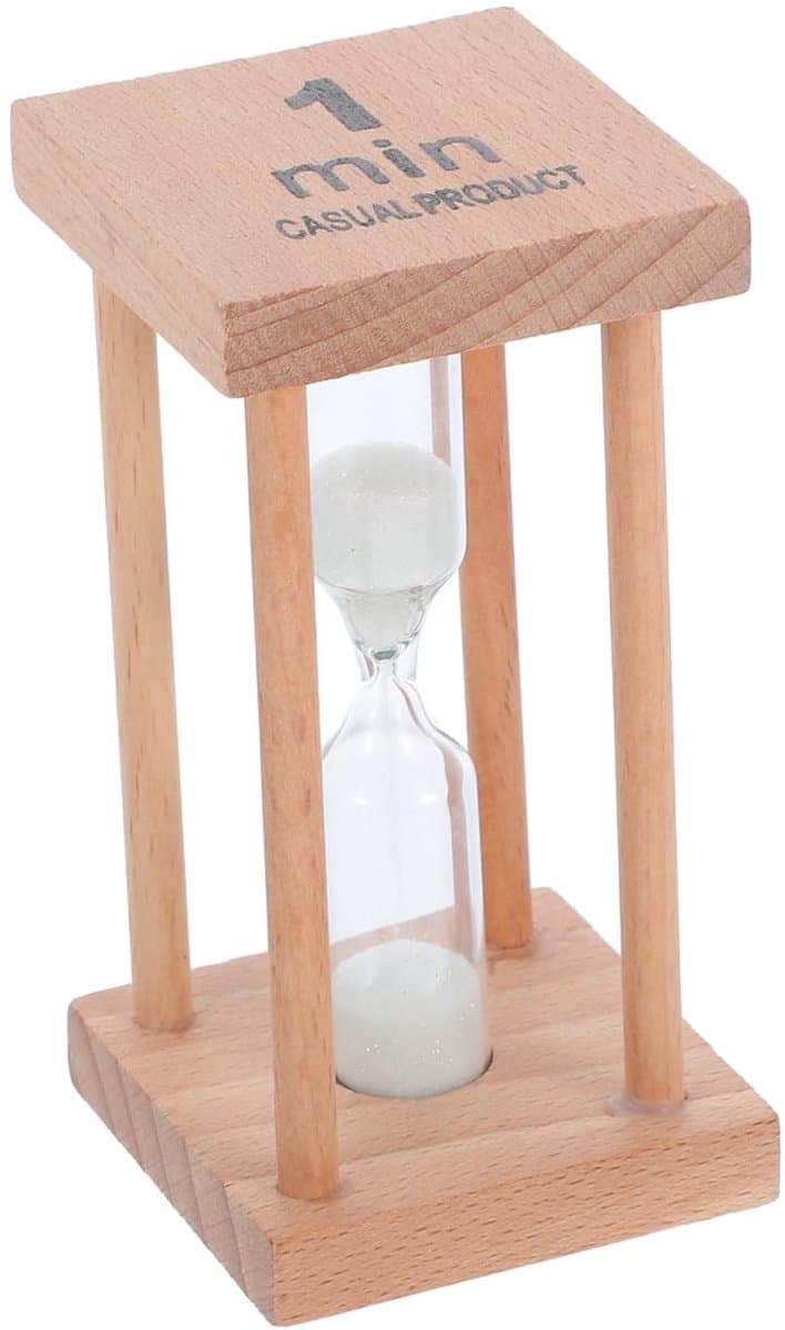 Cosensi- Zandloper 1 minuut - Houten Frame - Zandloper-Timer - Verjaardagshandgift - Voor Kinderen - Compacte Afmetingen