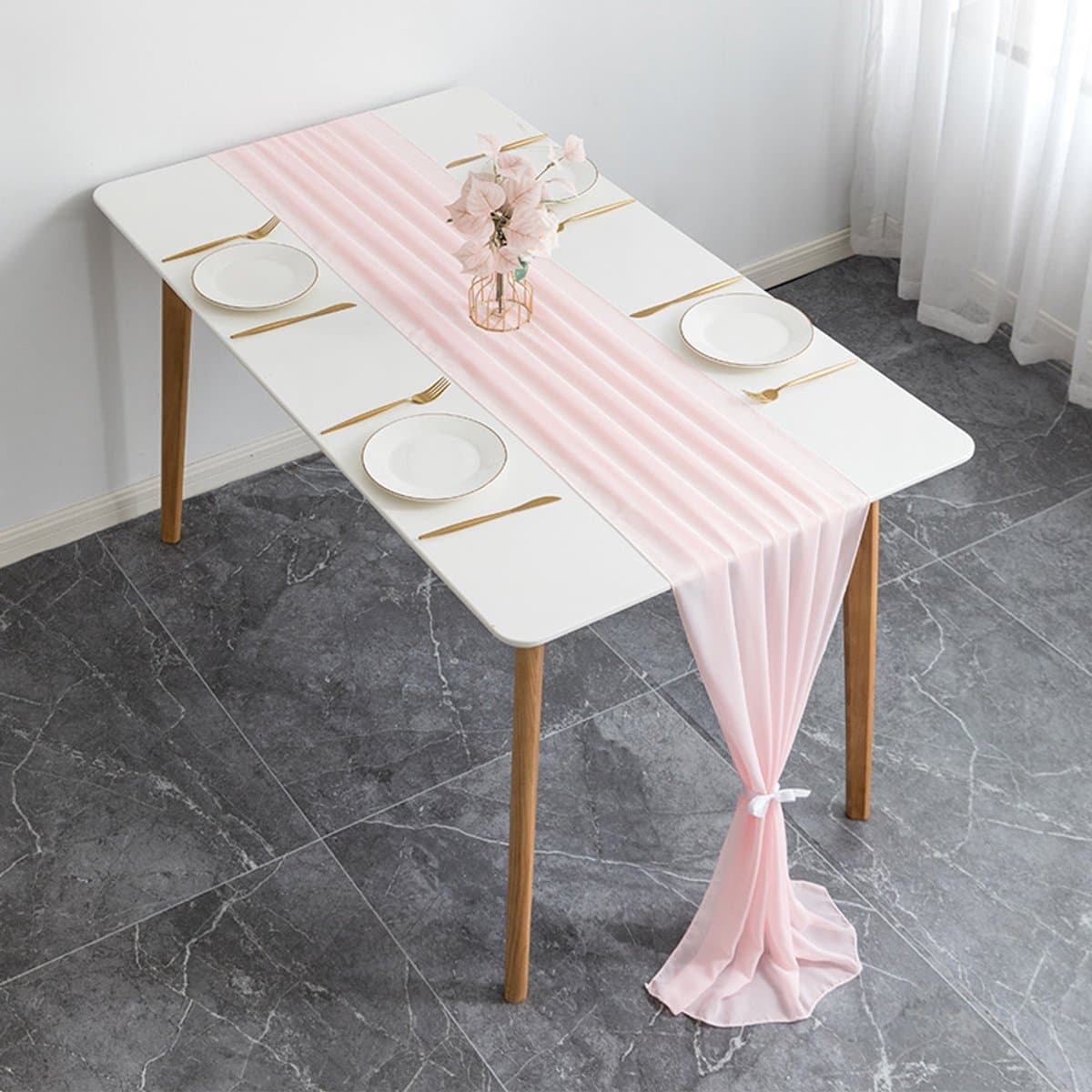 Sander Shop Tafellopers van gaas, set van 2, beige, boho, 90 x 300 cm, voor bruiloft, keuken, eetkamer, vakantie, tafeldecoratie voor thuis en feestjes