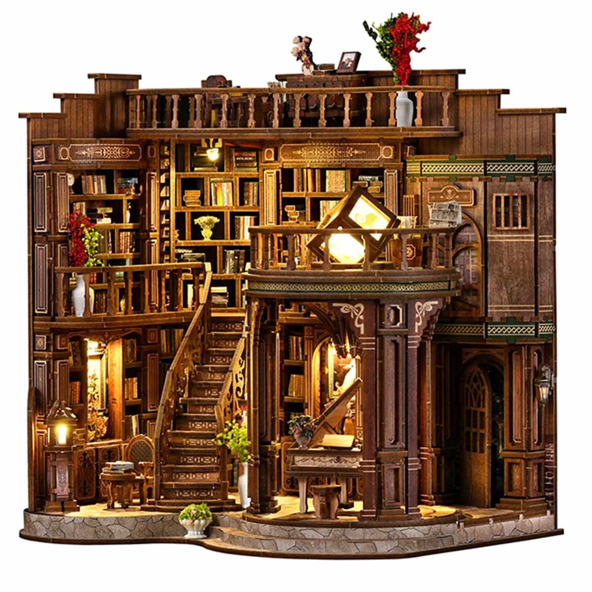 Meedeer Miniatuur Bouwpakket-DIY Book Nook Kit-Een sprookjesachtige leeszaal-Met LED-hoge bedienbaarheid-DIY poppenhuis-3D Houten Modelbouw-Knutselsets voor volwassenen-Verjaardagscadeau Kerstmis