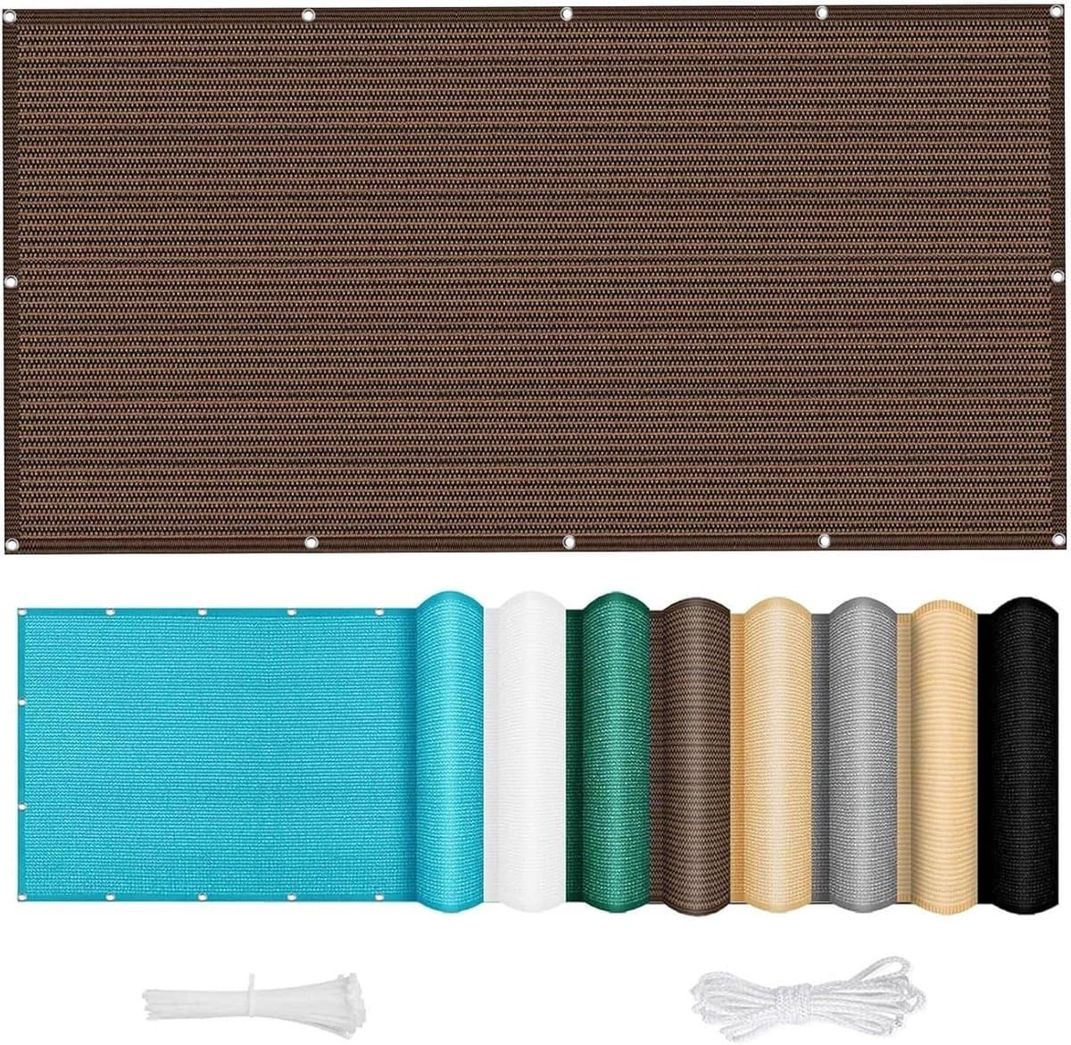Balkon Privacyscherm - Windscherm Tuin - Privacy Creëren - Ademend HDPE Materiaal - 195x800 cm - Bruin