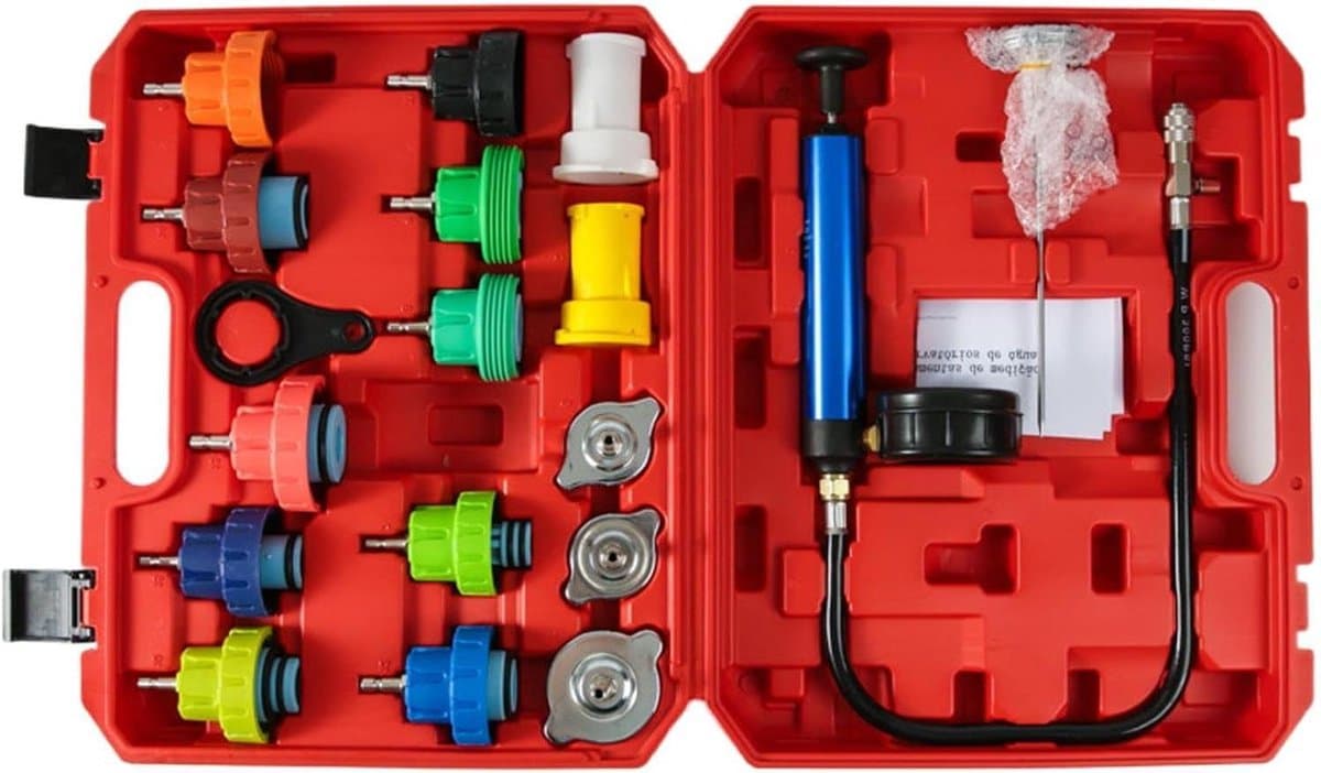 Koelmiddeldruk tester - Lekdetector set - Motoronderhoud - Aluminiumlegering - 18 delig - Niet gespecificeerd