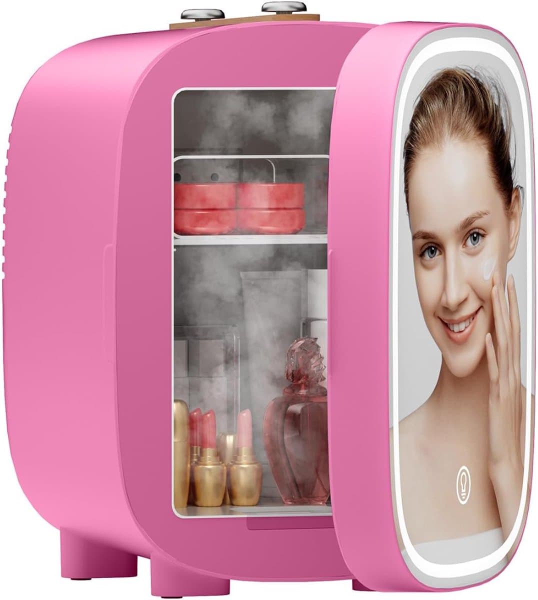 TIM® Mini vriezer - Diepvries - 33L - [Energieklasse E] - Roze - 26cm x 20cm x 29cm