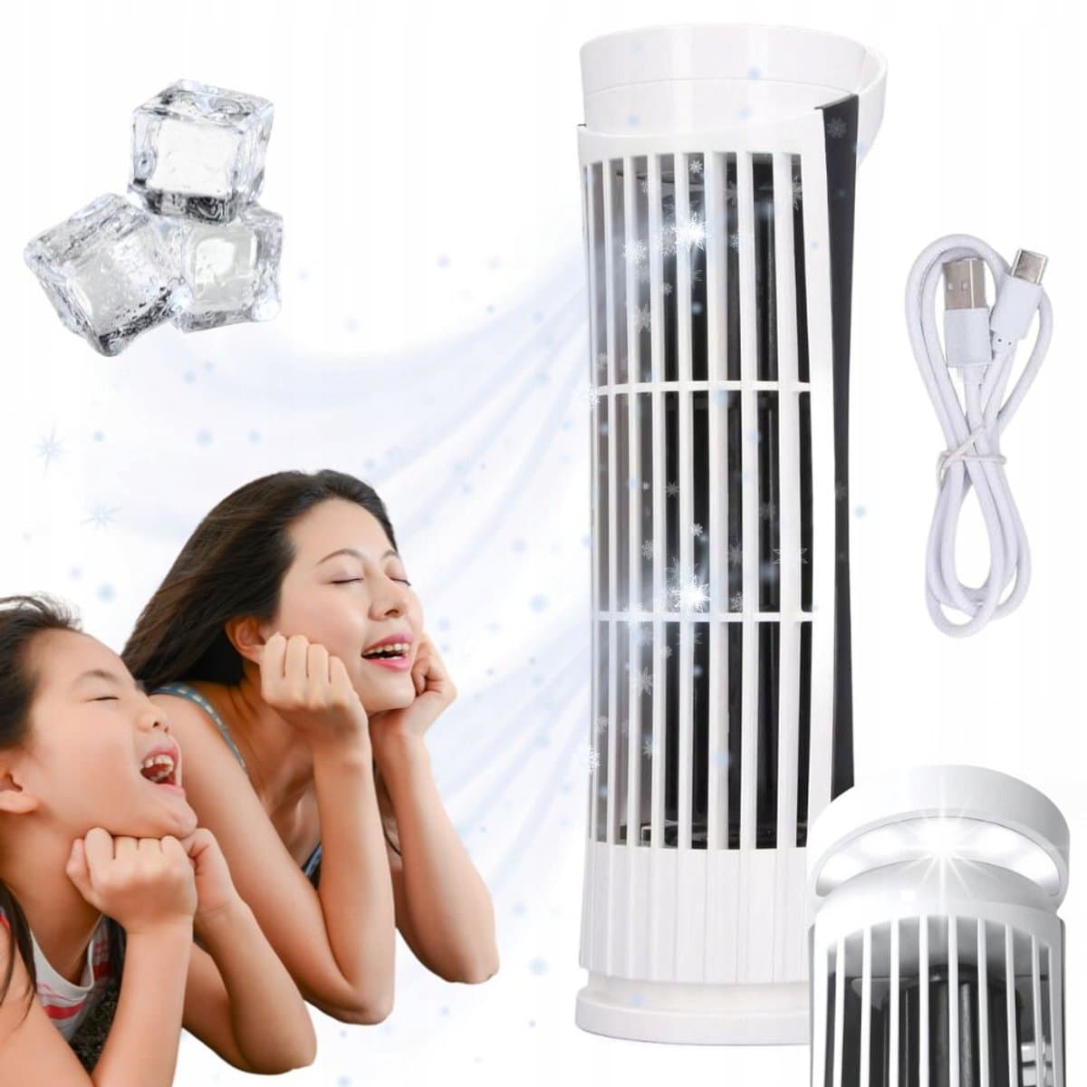Pingyang Rongrong Handicraft Factory - Kolomventilator - LED Lamp - 2 Snelheden - USB