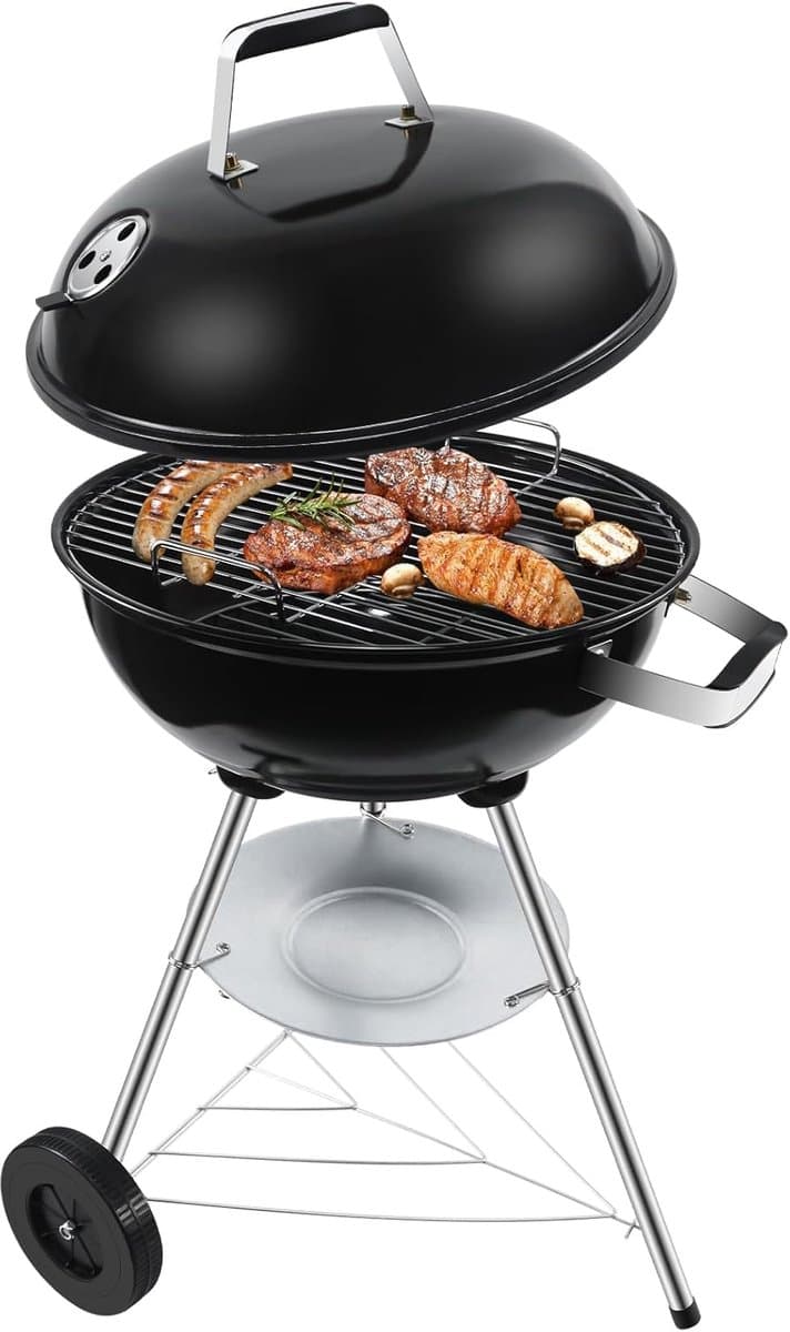 Houtskool BBQ Kogelmodel Met Ventilatieopeningen Barbecue Met Deksel Efficiënt Grillen Voor Meerdere Personen