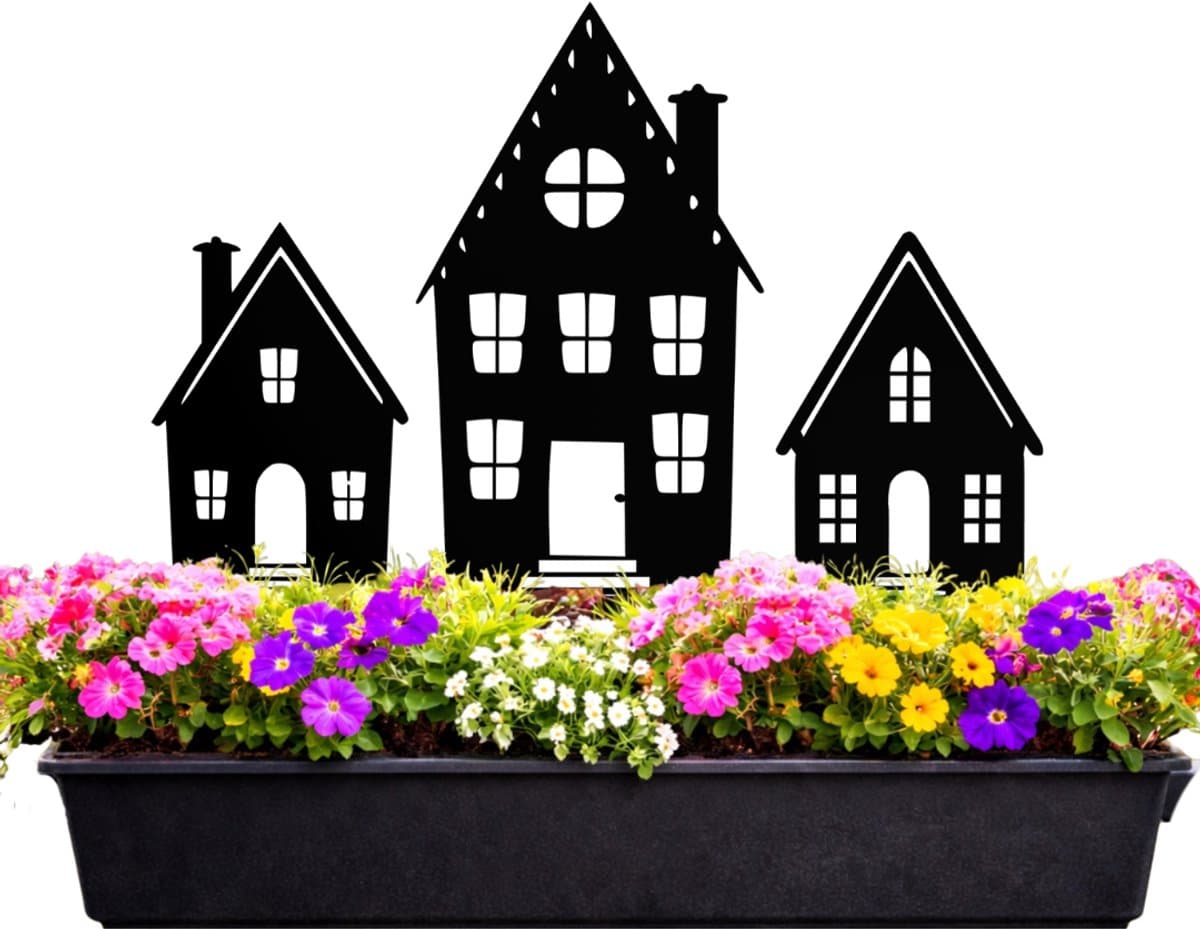 Anwicar Tuin Decoratie Buiten Zwart 25x45x1,5 cm - Tuinhuis Decorat - Tuinversiering - Metaal Tuindecoratie