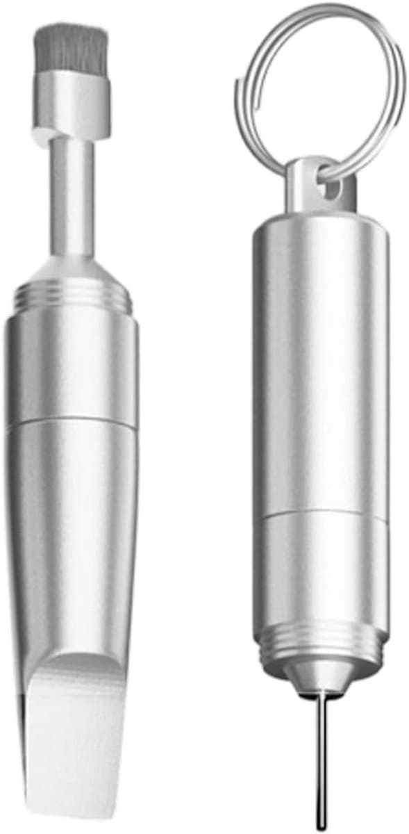 Reinigingsset Elektronica - Borstel Kit - Apparaat Onderhoud - Precisie Reiniging - 6.6 x 1.3 x 1.3 cm - Zilver