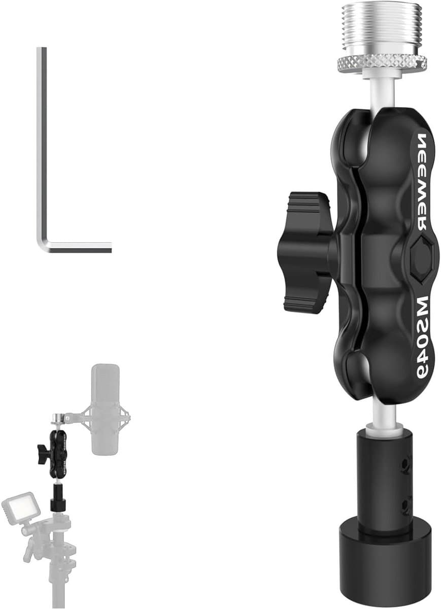 Microfoon Adapter - Kogelkop Arm - Microfoon Positioneren - 360 Graden Draaibaar - Max 2 LBS - Zwart