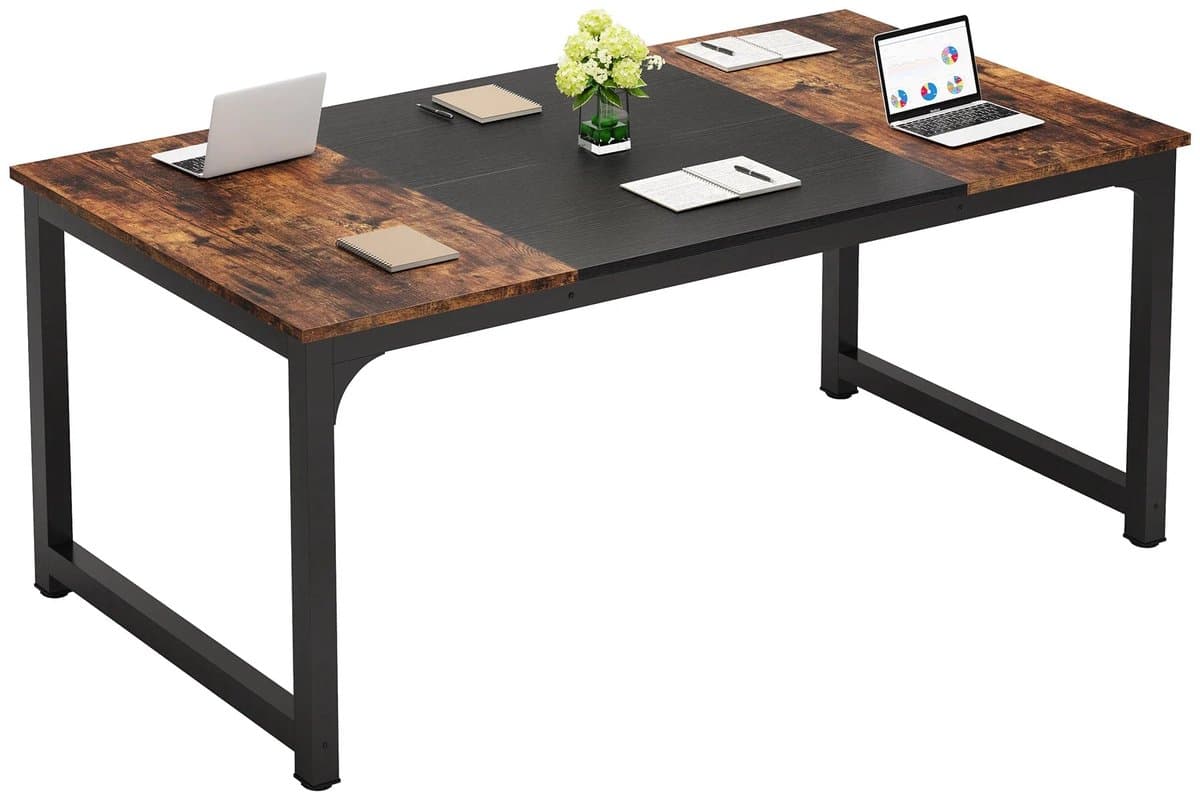 Groot Laptop Computer Bureau - 70" x 31" - Rechthoekig Staand Bureau - Zwart