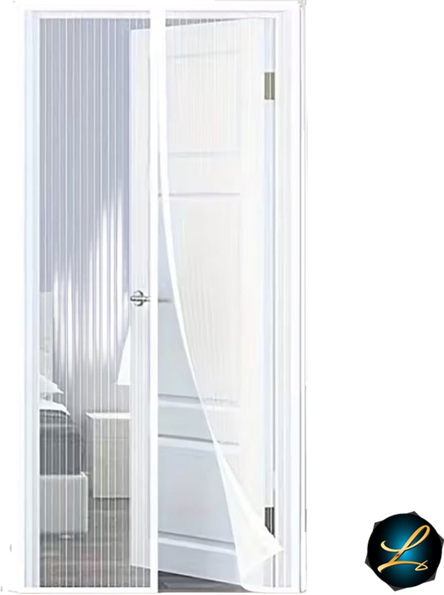 Zelfsluitend Magnetisch Horgordijn – Insectenvrij, Diervriendelijk & Duurzaam Nylon Mesh 90 x 210cm - Luxe Deurhor - Deurgordijn - Horgordijn Deur - Wit