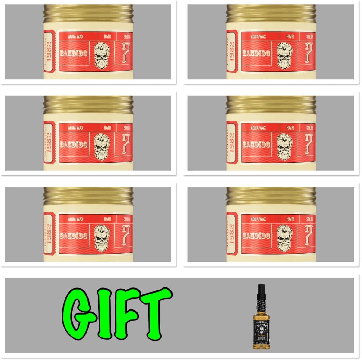 Bandido 6x Aqua Wax 7 - 125 ML + 1x Cologne 150ml GRATIS
