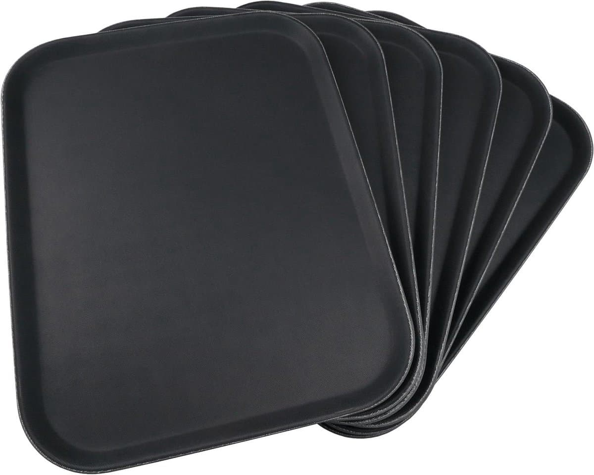 Antislip Dienblad - Serveerschaal - Eten Dragen - Hoge Grip Oppervlak - 45 x 35 cm - Zwart