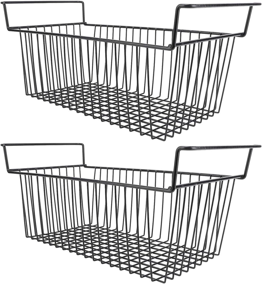 Metalen Draadmanden - Borstvriezer Bakken - Keuken Organiseren - Stapelbaar Opbergrek - 7 cm - Zwart