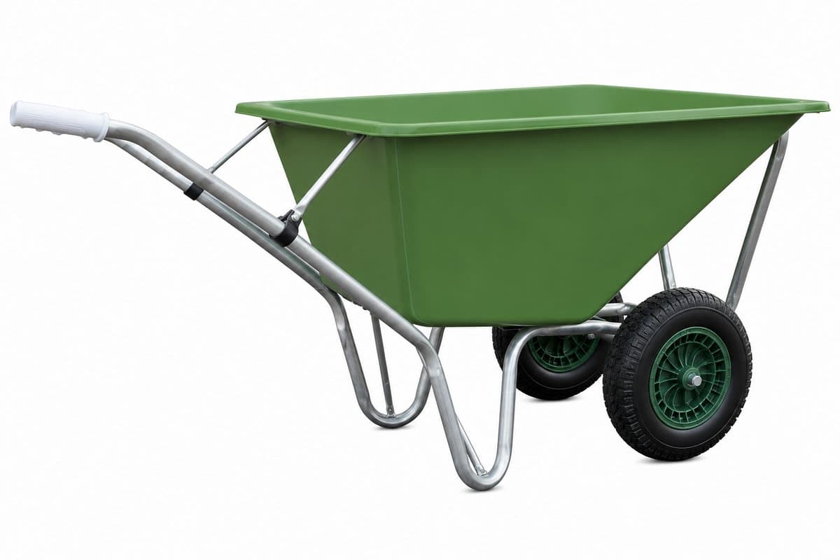 Kruiwagen 160 Liter – Poly Bak – Verzinkt Onderstel – 2 Anti-Lek Banden – Extra Sterk