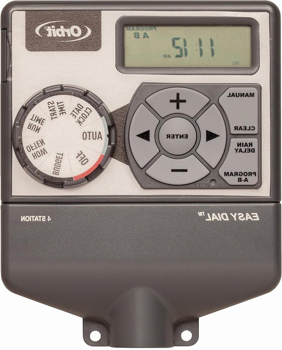 Sprinkler Controller - Water Timer - Gazon Bewateren - 4 Stations - 17.8 cm Diep - Grijs