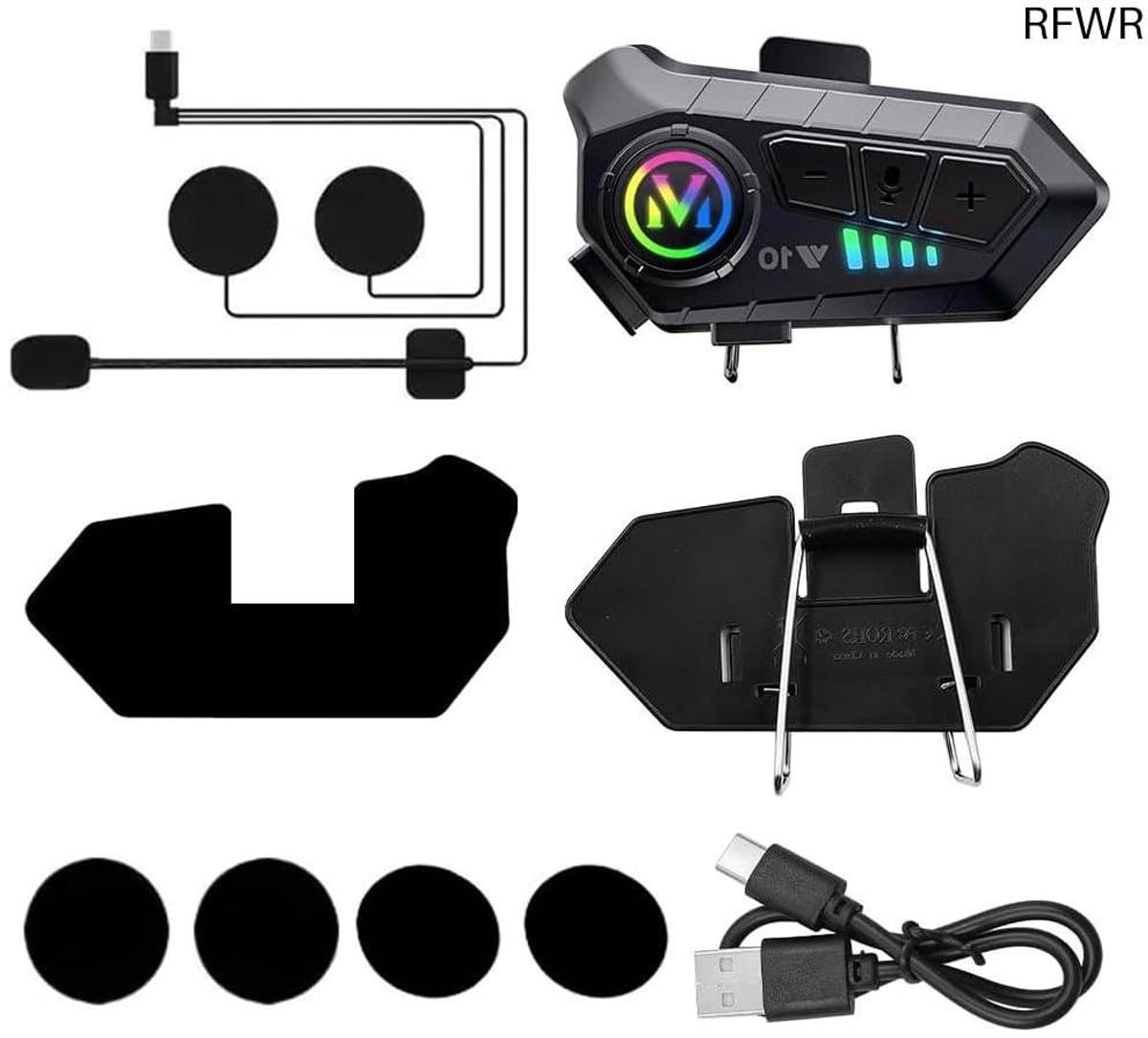 Motorhelm Headset - Motor Communicatie - Veilig Onderweg - Dubbele Ruisonderdrukking - 1000mAh Batterij - Zwart
