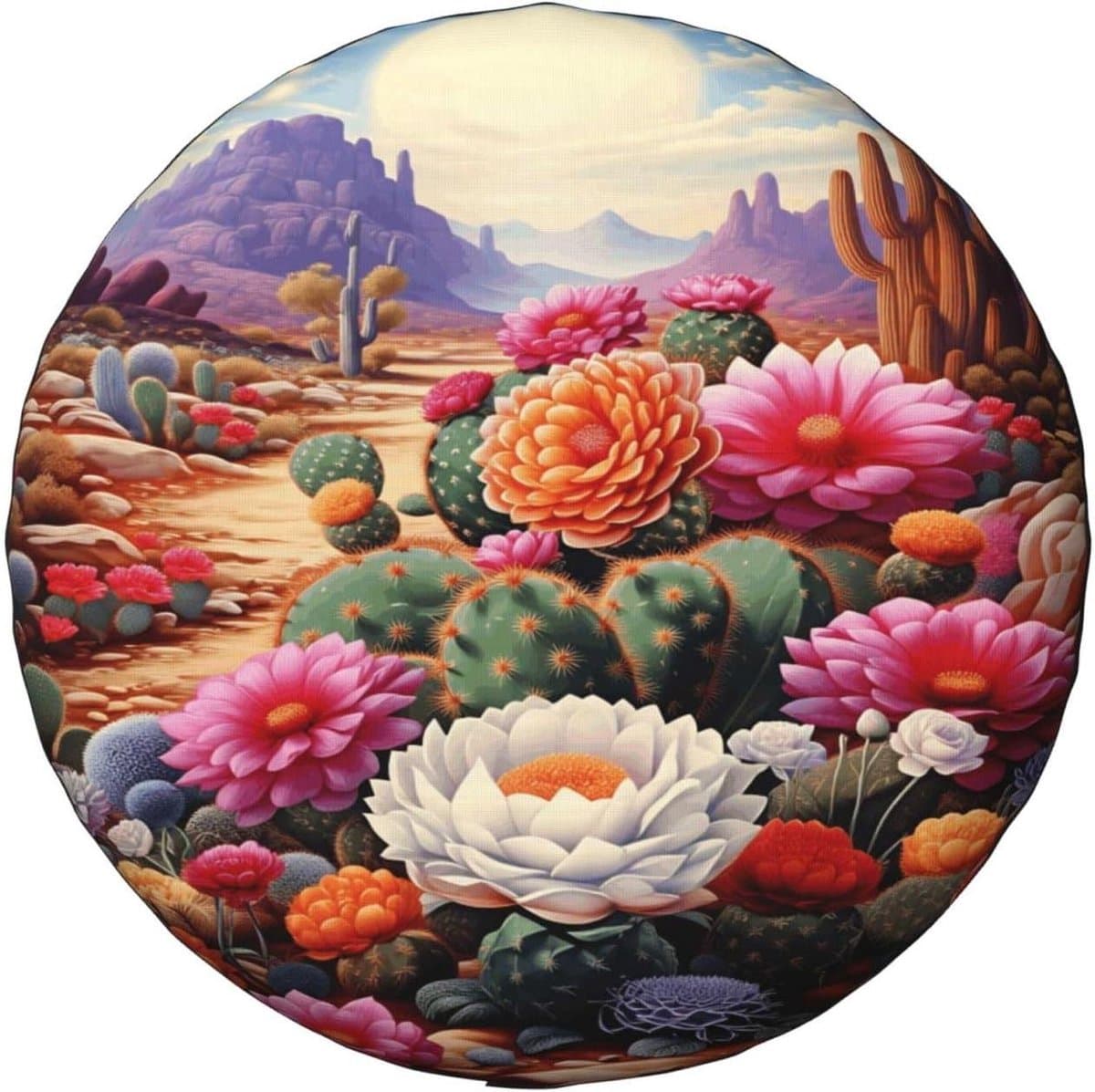 Reserveband Hoes - Bandenhoes Beschermhoes - Reizen Bescherming - Waterdicht Stofdicht - 17 inch - Cactus Bloemen