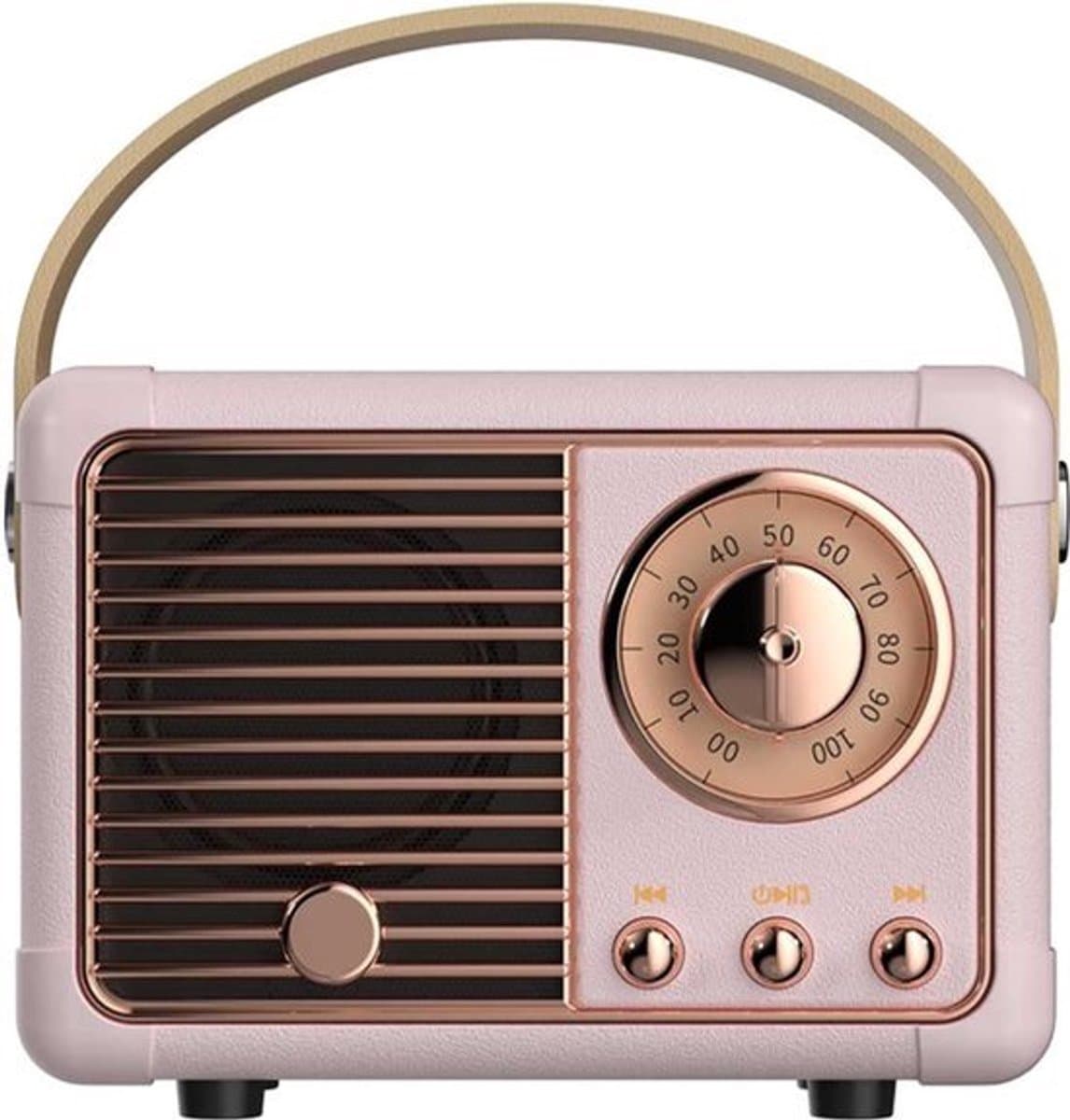 Retro Bluetooth-luidspreker - vintage decor - draagbare draadloze Bluetooth-luidspreker - Roze