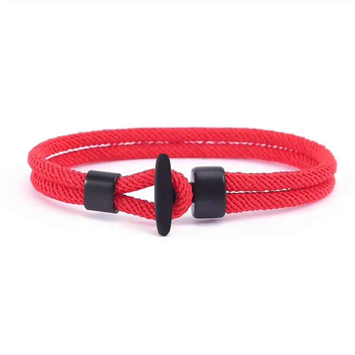 Nivard Armband - Staal - Nep Zilver - Dames - Rood