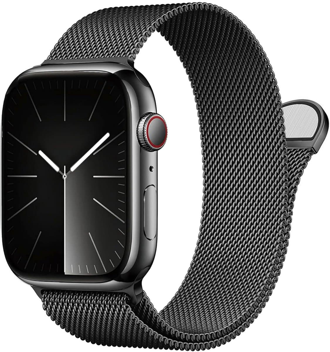 Stravo Milanese bandje - Zwart - Geschikt voor Apple Watch 42mm(Series 11/10) 41mm 40mm 38mm - RVS metaal Milanees smartwatchbandje met magneetsluiting - Voor Apple Watch SE 1 2 3 / Series 11 10 9 8 7 6 5 4 3 2 1