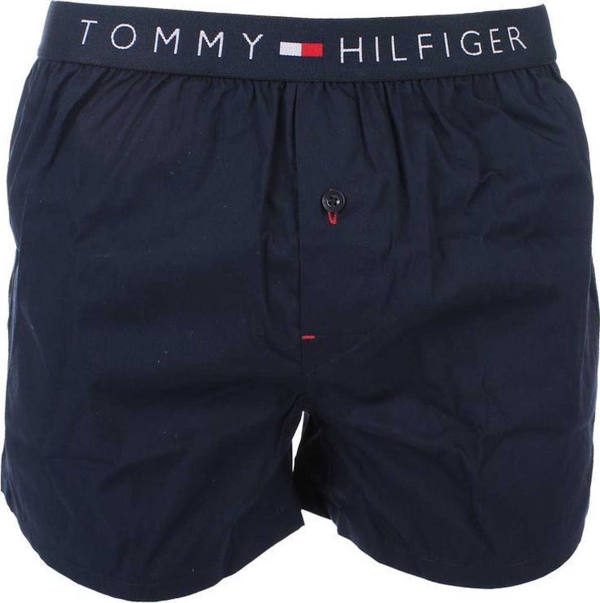 Tommy Hilfiger woven boxershort (1-pack) - heren boxer katoen - wijd model - blauw uni