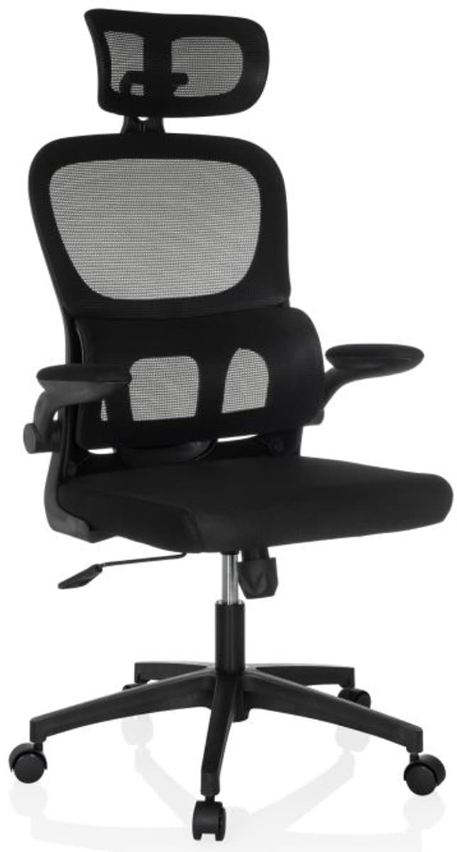 Bureaustoel / draaistoel ERGOMY FLEX zitting stof / rugleuning mesh zwart mybuero