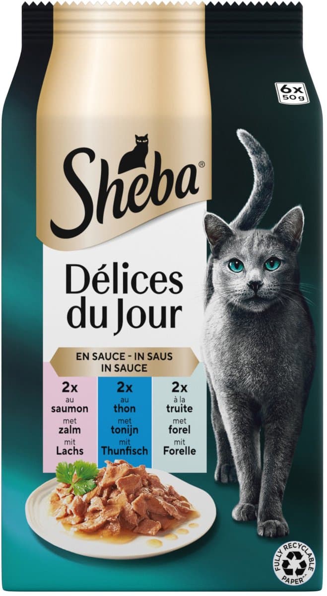 Sheba delicatessen in saus met vis multipack