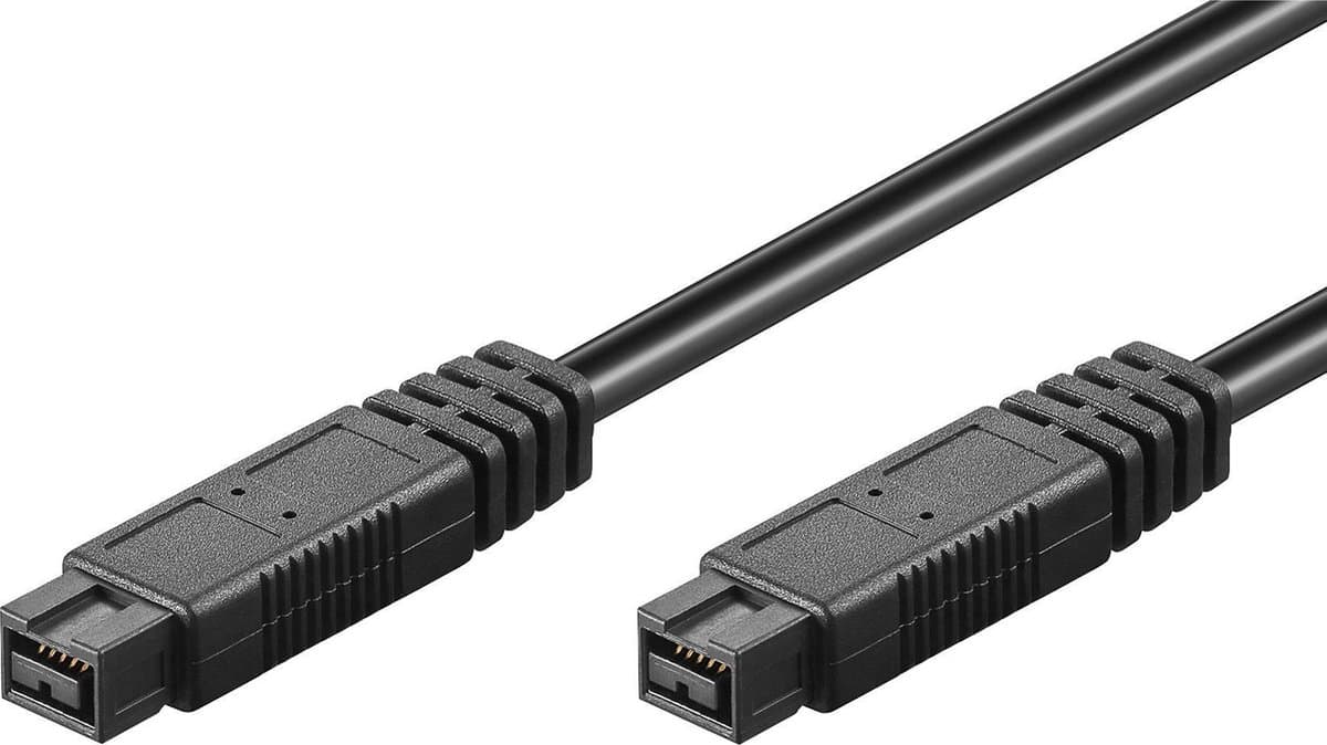 FireWire 800 kabel met 9-pins - 9-pins connectoren / zwart - 1 meter